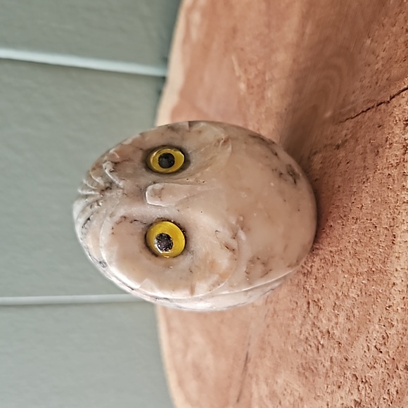 Vintage Other - Vintage Alabaster Carved Owl Figurine